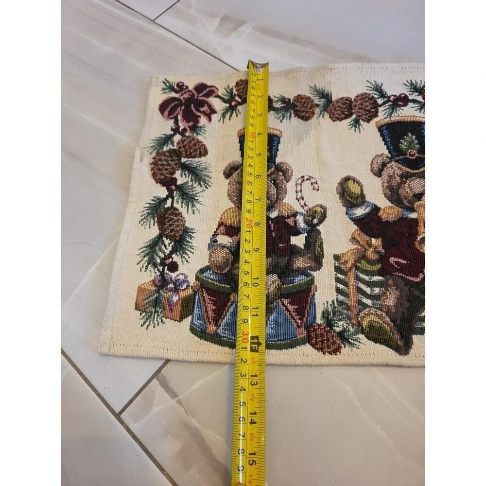 Tapestry Christmas Bears Table Runner 60